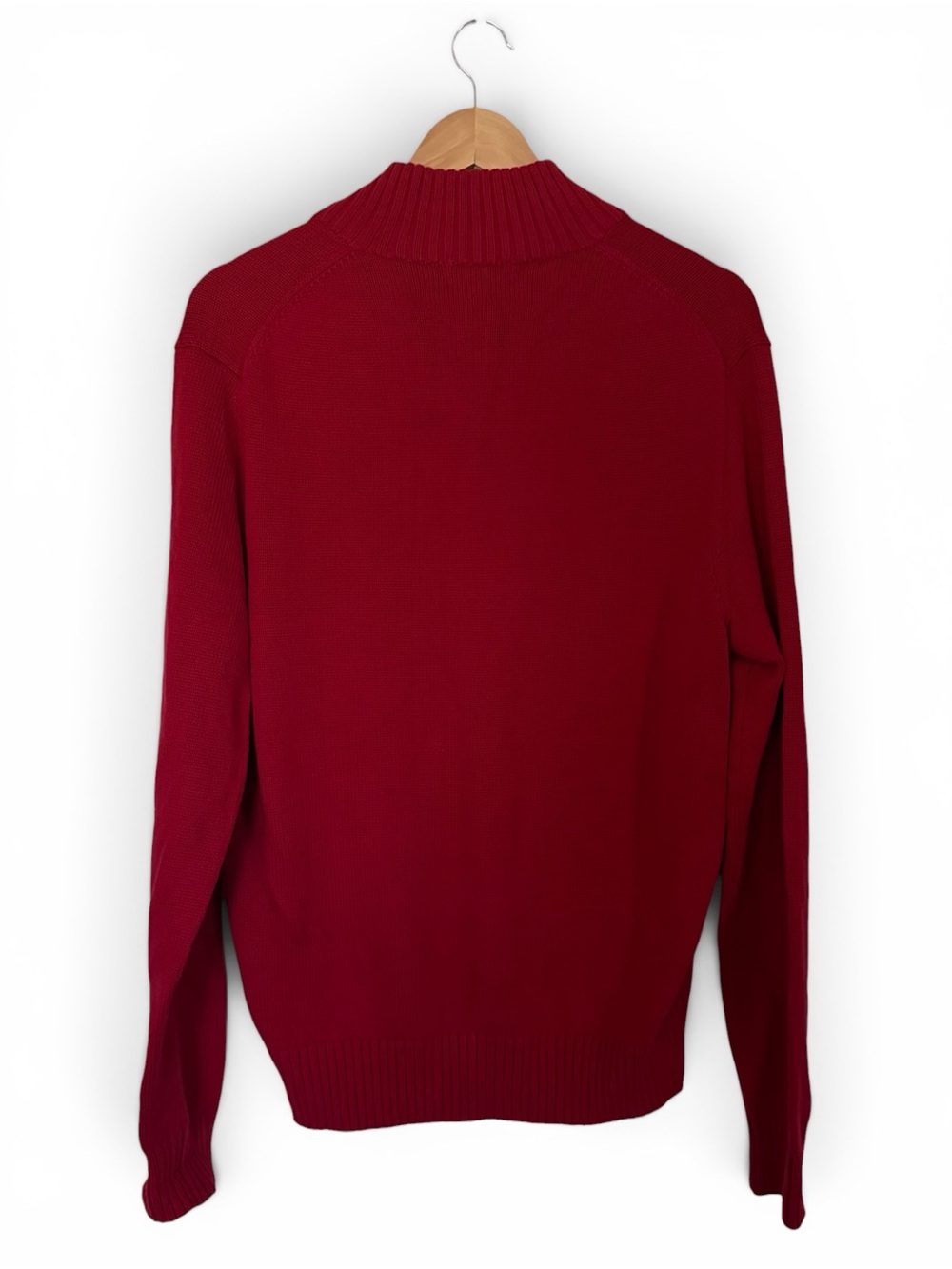 Mens Polo ralph Lauren 1/4 half zip M red sweater - Picture 3 of 6